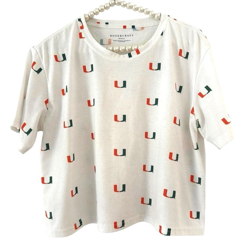 University of Miami cropped t-shirt size -M